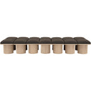  Color_Brown/ Natural -- Pavilion Brown Boucle Fabric Upholstered 14 pc Modular Bench IMAGE 3