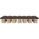 Meridian Pavilion Brown Boucle Fabric Bench IMAGE 3