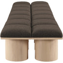 Meridian Pavilion Brown Boucle Fabric Bench IMAGE 4