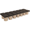 Meridian Pavilion Brown Boucle Fabric Bench IMAGE 5