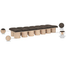Meridian Pavilion Brown Boucle Fabric Bench IMAGE 8