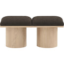  Color_Brown/ Natural -- Pavilion Brown Boucle Fabric Upholstered 2 pc Modular Bench IMAGE 3