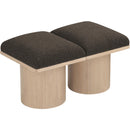  Color_Brown/ Natural -- Pavilion Brown Boucle Fabric Upholstered 2 pc Modular Bench IMAGE 5