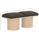 Meridian Pavilion Brown Boucle Fabric Bench IMAGE 7