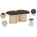 Meridian Pavilion Brown Boucle Fabric Bench IMAGE 7
