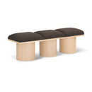 Meridian Pavilion Brown Boucle Fabric Bench IMAGE 1