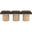  Color_Brown/ Natural -- Pavilion Brown Boucle Fabric Upholstered 3 pc Modular Bench IMAGE 3