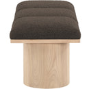 Meridian Pavilion Brown Boucle Fabric Bench IMAGE 4
