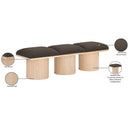  Color_Brown/ Natural -- Pavilion Brown Boucle Fabric Upholstered 3 pc Modular Bench IMAGE 8