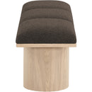 Meridian Pavilion Brown Boucle Fabric Bench IMAGE 4