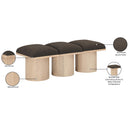  Color_Brown/ Natural -- Pavilion Brown Boucle Fabric Upholstered 3 pc Modular Bench IMAGE 7