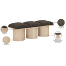 Meridian Pavilion Brown Boucle Fabric Bench IMAGE 7
