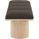 Meridian Pavilion Brown Boucle Fabric Bench IMAGE 4