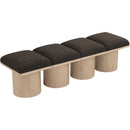  Color_Brown/ Natural -- Pavilion Brown Boucle Fabric Upholstered 4 pc Modular Bench IMAGE 5