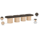 Color_Brown/ Natural -- Pavilion Brown Boucle Fabric Upholstered 4 pc Modular Bench IMAGE 8