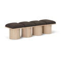 Color_Brown/ Natural -- Pavilion Brown Boucle Fabric Upholstered 4 pc Modular Bench IMAGE 1