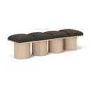  Color_Brown/ Natural -- Pavilion Brown Boucle Fabric Upholstered 4 pc Modular Bench IMAGE 1