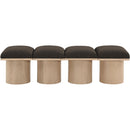  Color_Brown/ Natural -- Pavilion Brown Boucle Fabric Upholstered 4 pc Modular Bench IMAGE 3