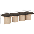 Meridian Pavilion Brown Boucle Fabric Bench IMAGE 6