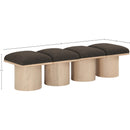  Color_Brown/ Natural -- Pavilion Brown Boucle Fabric Upholstered 4 pc Modular Bench IMAGE 6