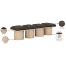  Color_Brown/ Natural -- Pavilion Brown Boucle Fabric Upholstered 4 pc Modular Bench IMAGE 7