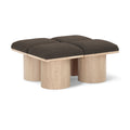  Color_Brown/ Natural -- Pavilion Brown Boucle Fabric Upholstered 4 pc Modular Bench IMAGE 1