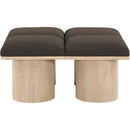  Color_Brown/ Natural -- Pavilion Brown Boucle Fabric Upholstered 4 pc Modular Bench IMAGE 3