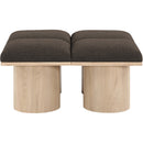Meridian Pavilion Brown Boucle Fabric Bench IMAGE 3