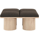 Color_Brown/ Natural -- Pavilion Brown Boucle Fabric Upholstered 4 pc Modular Bench IMAGE 4