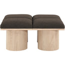 Meridian Pavilion Brown Boucle Fabric Bench IMAGE 4