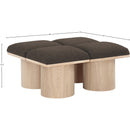  Color_Brown/ Natural -- Pavilion Brown Boucle Fabric Upholstered 4 pc Modular Bench IMAGE 6