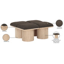  Color_Brown/ Natural -- Pavilion Brown Boucle Fabric Upholstered 4 pc Modular Bench IMAGE 7