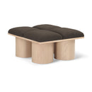 Meridian Pavilion Brown Boucle Fabric Bench IMAGE 1