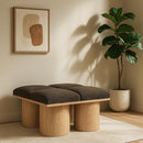 Meridian Pavilion Brown Boucle Fabric Bench IMAGE 2