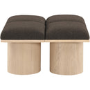  Color_Brown/ Natural -- Pavilion Brown Boucle Fabric Upholstered 4 pc Modular Bench IMAGE 3
