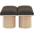  Color_Brown/ Natural -- Pavilion Brown Boucle Fabric Upholstered 4 pc Modular Bench IMAGE 4
