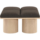 Meridian Pavilion Brown Boucle Fabric Bench IMAGE 4