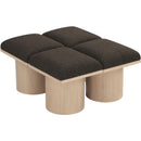  Color_Brown/ Natural -- Pavilion Brown Boucle Fabric Upholstered 4 pc Modular Bench IMAGE 5