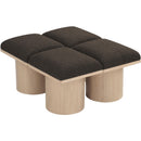 Meridian Pavilion Brown Boucle Fabric Bench IMAGE 5