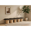  Color_Brown/ Natural -- Pavilion Brown Boucle Fabric Upholstered 5 pc Modular Bench IMAGE 2