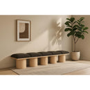 Meridian Pavilion Brown Boucle Fabric Bench IMAGE 2