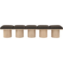  Color_Brown/ Natural -- Pavilion Brown Boucle Fabric Upholstered 5 pc Modular Bench IMAGE 3