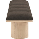 Meridian Pavilion Brown Boucle Fabric Bench IMAGE 4