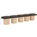  Color_Brown/ Natural -- Pavilion Brown Boucle Fabric Upholstered 5 pc Modular Bench IMAGE 7
