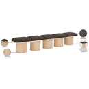 Color_Brown/ Natural -- Pavilion Brown Boucle Fabric Upholstered 5 pc Modular Bench IMAGE 8