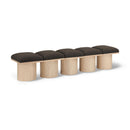  Color_Brown/ Natural -- Pavilion Brown Boucle Fabric Upholstered 5 pc Modular Bench IMAGE 1