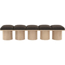  Color_Brown/ Natural -- Pavilion Brown Boucle Fabric Upholstered 5 pc Modular Bench IMAGE 3