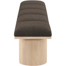 Meridian Pavilion Brown Boucle Fabric Bench IMAGE 4