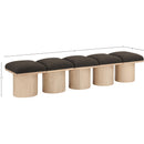  Color_Brown/ Natural -- Pavilion Brown Boucle Fabric Upholstered 5 pc Modular Bench IMAGE 6