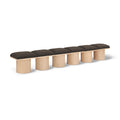  Color_Brown/ Natural -- Pavilion Brown Boucle Fabric Upholstered 6 pc Modular Bench IMAGE 1
